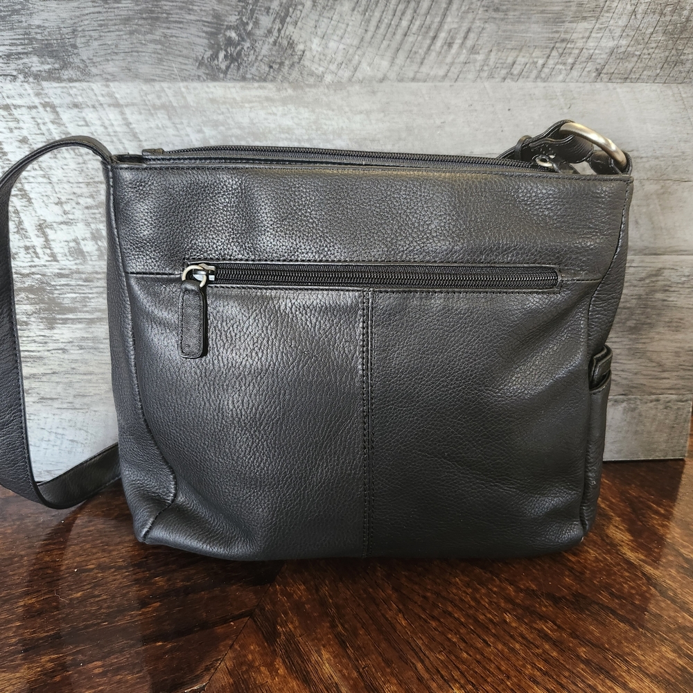 Vintage Black Pebble Genuine Leather Rolfs Shoulder Bag Purse - Picture 5 of 14